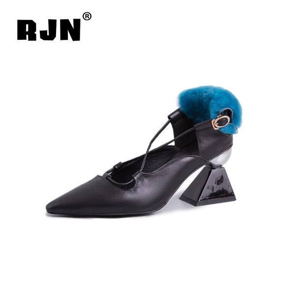 dress shoes rjn mature stylish narrow band modern sandals summer strange heel dressing pointed toe genuine leather slingback rl76, Black
dress shoes rjn mature stylish narrow band modern sandals summer strange heel dressing pointed toe genuine leather slingback rl76, Black
