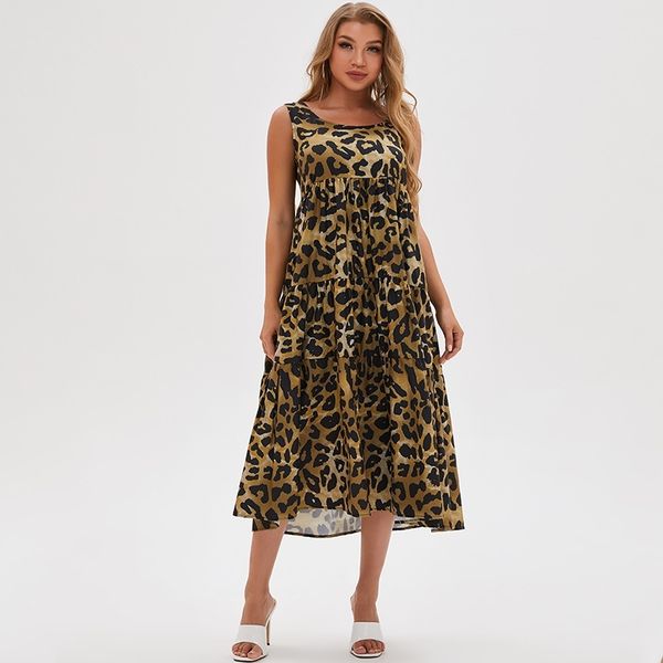 summer 2021 sleeveless round neck dress brown leopard print jumpsuit long skirt crumpled skirt dress, Black;red
summer 2021 sleeveless round neck dress brown leopard print jumpsuit long skirt crumpled skirt dress, Black;red