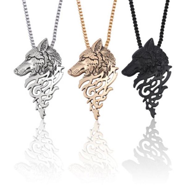 pendant necklaces nordic viking necklace wolf head original animal jewelry men and women, Silver
pendant necklaces nordic viking necklace wolf head original animal jewelry men and women, Silver