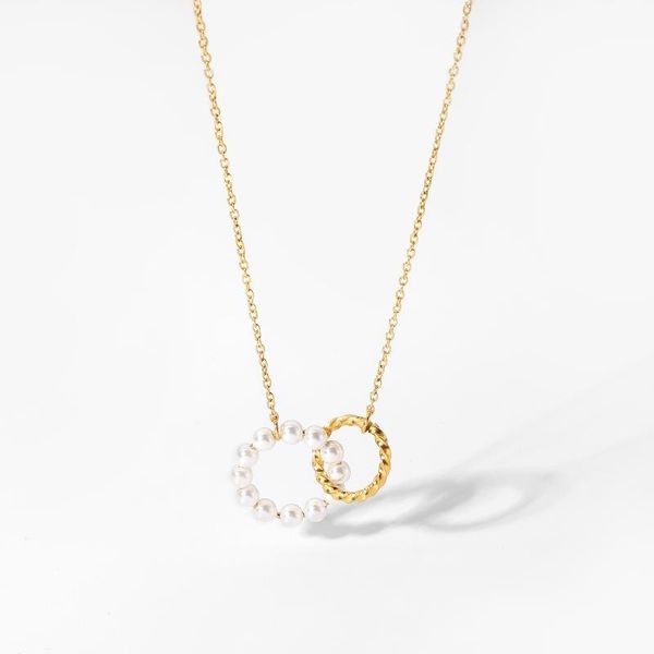 chains european and american ins net red same stainless steel necklace pearl ring set gold pendant female, Silver
chains european and american ins net red same stainless steel necklace pearl ring set gold pendant female, Silver