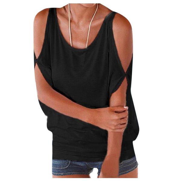women's t-shirt women t shirt cold shoulder solid elegant vintage casual summer loose plus size camisetas de mujer, White
women's t-shirt women t shirt cold shoulder solid elegant vintage casual summer loose plus size camisetas de mujer, White