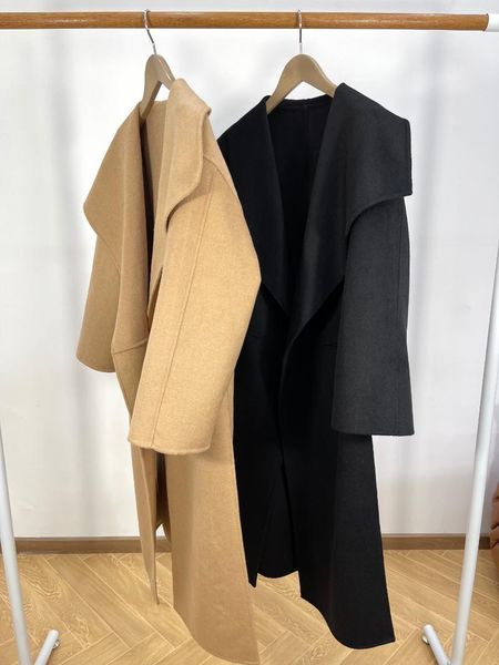women's wool & blends 2021 women fashion long-sleeved high-quality lapel double-faced ni-shaped real coat 0927, Black
women's wool & blends 2021 women fashion long-sleeved high-quality lapel double-faced ni-shaped real coat 0927, Black
