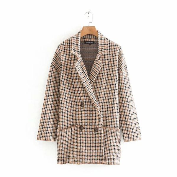 women's suits & blazers vintage checked knit coat 2021 autumn-winter female stylish double-breasted leisure suit chic buttons pockets g, White;black
women's suits & blazers vintage checked knit coat 2021 autumn-winter female stylish double-breasted leisure suit chic buttons pockets g, White;black