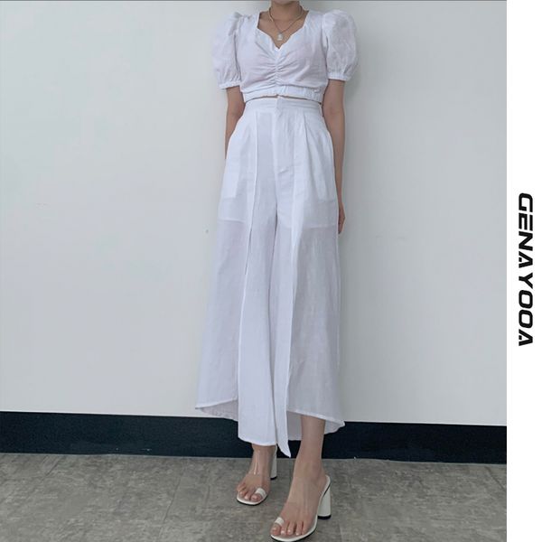 genayooa vintage women suits casual loose two pieces set and pants korean style female tracksuits summer 210417, White
genayooa vintage women suits casual loose two pieces set and pants korean style female tracksuits summer 210417, White