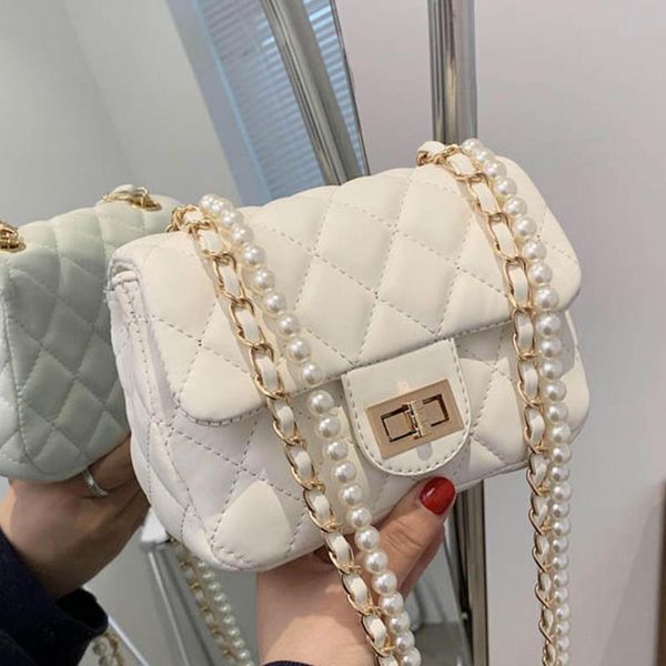 lattice square crossbody bag 2021 summer high-quality pu leather women's designer handbag pearl and chain strap shoulder bags
lattice square crossbody bag 2021 summer high-quality pu leather women's designer handbag pearl and chain strap shoulder bags