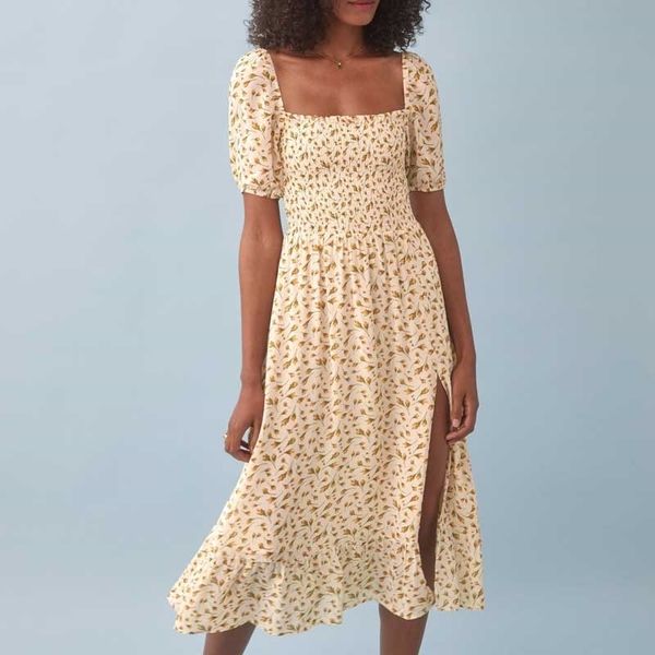 inspired ruched smocked bust floral women new spring summer chiffon midi vintage style dress 210412, Black;gray
inspired ruched smocked bust floral women new spring summer chiffon midi vintage style dress 210412, Black;gray
