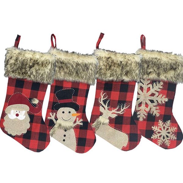 christmas decorations stockings big xmas stocking burlap plaid style with snowflake santa snowman reindeer plush fur cuff decoration
christmas decorations stockings big xmas stocking burlap plaid style with snowflake santa snowman reindeer plush fur cuff decoration