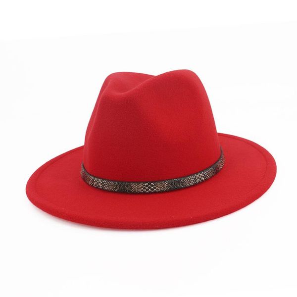 wide brim hats women men wool felt hat floppy jazz cap panama fedora with snake grain leather trilby qb57, Blue;gray
wide brim hats women men wool felt hat floppy jazz cap panama fedora with snake grain leather trilby qb57, Blue;gray