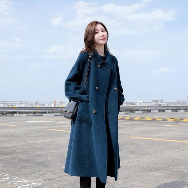 women's wool & blends 2021 autumn and winter double-sided tweed coat long loose hepburn small man woolen, Black
women's wool & blends 2021 autumn and winter double-sided tweed coat long loose hepburn small man woolen, Black