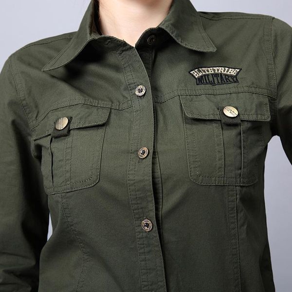 women's blouses & shirts spring autumn cargo women cotton long sleeves vintage casual military blouse shirt female outwear big size, White
women's blouses & shirts spring autumn cargo women cotton long sleeves vintage casual military blouse shirt female outwear big size, White