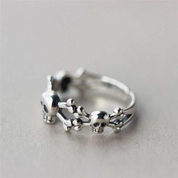 cluster rings silver plated skull skeleton vintage punk adjustable open ring for women men trend korean style anillos jewelry gift, Golden;silver
cluster rings silver plated skull skeleton vintage punk adjustable open ring for women men trend korean style anillos jewelry gift, Golden;silver