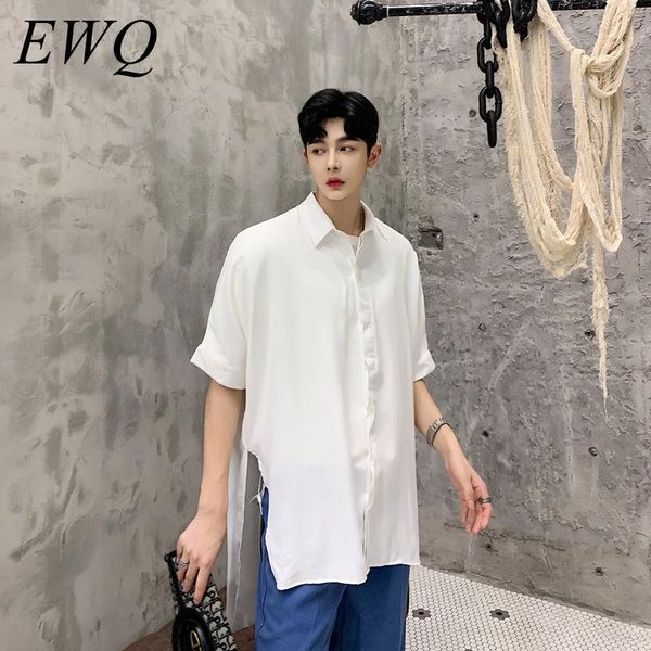 men's casual shirts ewq / wear oversize half sleeve black white shirt for male fashion iirregular vent hem 2021 summer big size y1808, White;black
men's casual shirts ewq / wear oversize half sleeve black white shirt for male fashion iirregular vent hem 2021 summer big size y1808, White;black