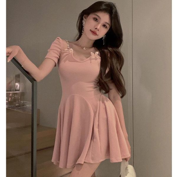 casual dresses one-piece summer knitting dress korean short sleeve party mini female cute outwear elegant, Black;gray
casual dresses one-piece summer knitting dress korean short sleeve party mini female cute outwear elegant, Black;gray