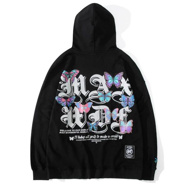 men's hoodies & sweatshirts harajuku hoodie butterfly embroidery hip hop streetwear sweatshirt long sleeve hooded pullovers, Black
men's hoodies & sweatshirts harajuku hoodie butterfly embroidery hip hop streetwear sweatshirt long sleeve hooded pullovers, Black