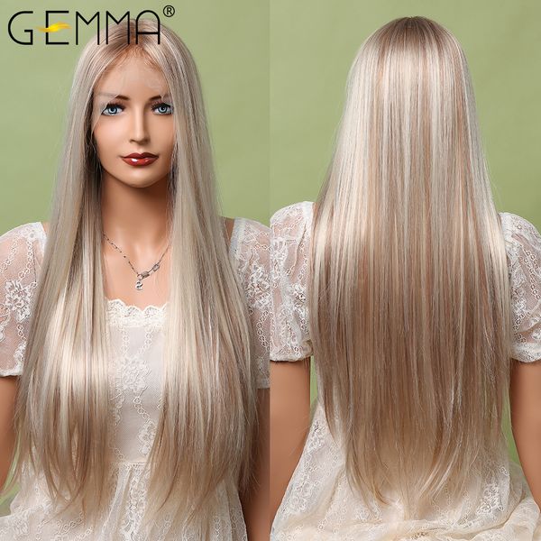 long straight lace wig highlight platinum blonde lace front synthetic wigs for women 13*1 t part lace daily cosplay wig, Black
long straight lace wig highlight platinum blonde lace front synthetic wigs for women 13*1 t part lace daily cosplay wig, Black