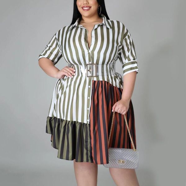 casual dresses plus size striped print dress womens large big patchwork single breasted turn down collar mid calf fashion elegant, Black;gray
casual dresses plus size striped print dress womens large big patchwork single breasted turn down collar mid calf fashion elegant, Black;gray