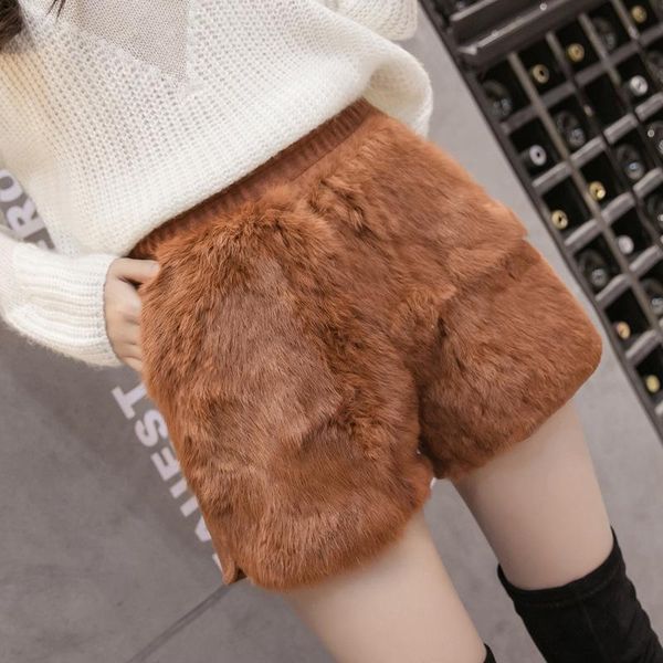 women's shorts 2021 winter high waist fur for women casual pocket thick woolen boots feminino loose wide leg s-xxl, White;black
women's shorts 2021 winter high waist fur for women casual pocket thick woolen boots feminino loose wide leg s-xxl, White;black