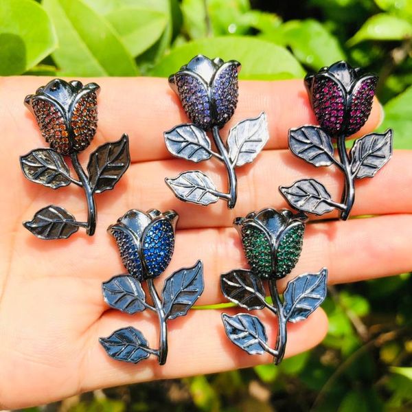 charms 5pcs multicolor cz pave rose flower pendant for women bracelet keychain making jewelry findings wholesale, Bronze;silver
charms 5pcs multicolor cz pave rose flower pendant for women bracelet keychain making jewelry findings wholesale, Bronze;silver