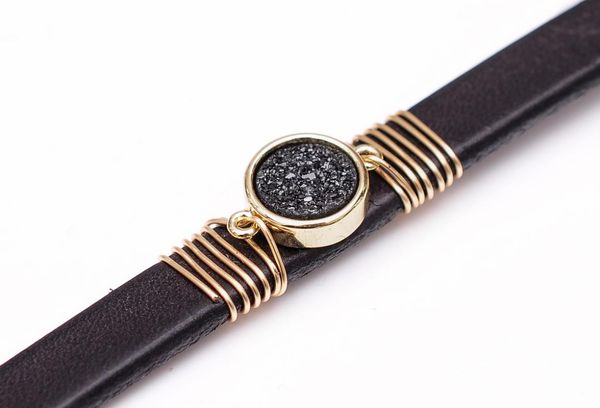 tennis fashion natural quality cool black leather bracelet cuff wristband bangle with gemstone, Golden;silver
tennis fashion natural quality cool black leather bracelet cuff wristband bangle with gemstone, Golden;silver