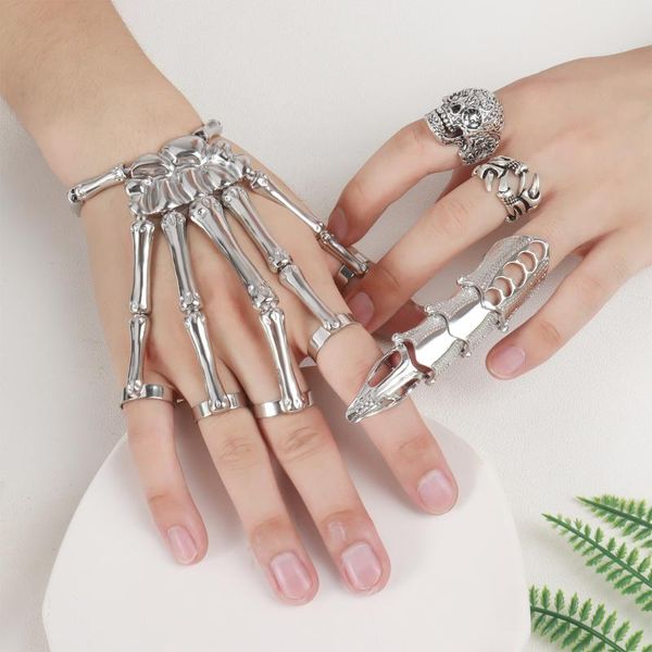 charm bracelets 2021 steam punk bracelet for men gothic hand skull skeleton elasticity adjustable couple women bangles jewelry, Golden;silver
charm bracelets 2021 steam punk bracelet for men gothic hand skull skeleton elasticity adjustable couple women bangles jewelry, Golden;silver