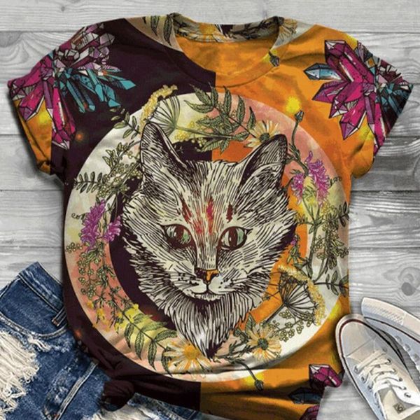 aesthetic woman tshirts harajuku cat printed summer women t-shirt short sleeved with round neck magliette donna women's, White 
aesthetic woman tshirts harajuku cat printed summer women t-shirt short sleeved with round neck magliette donna women's, White