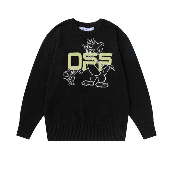 2021 autumn and winter new off co bred cartoon cat mouse knitted sweater fashion casual, Black;brown
2021 autumn and winter new off co bred cartoon cat mouse knitted sweater fashion casual, Black;brown