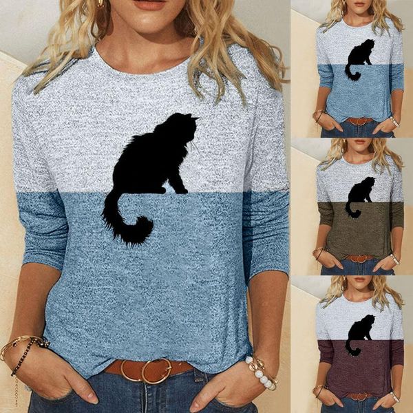 women's shirts with cats in t-shirts long sleeve cat print sweatshirt pullover tunic female streetwear t-shirt, White
women's shirts with cats in t-shirts long sleeve cat print sweatshirt pullover tunic female streetwear t-shirt, White