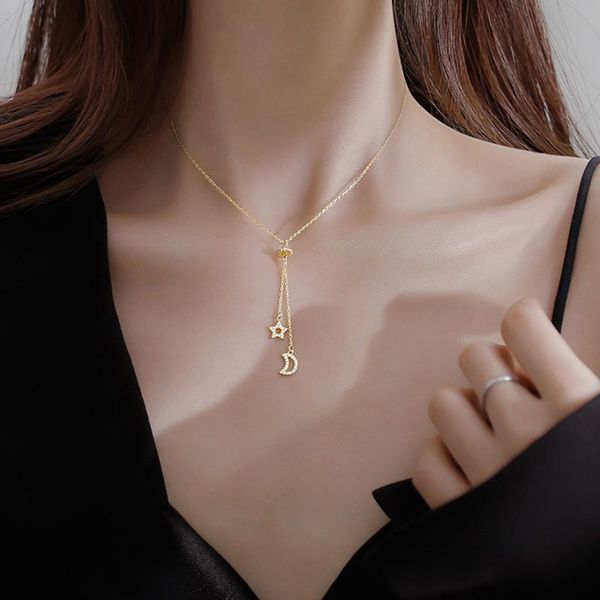 pendant necklaces trendy shiny zircon star moon tassel necklace for women simple temperament short clavicle chain jewelry gift, Silver
pendant necklaces trendy shiny zircon star moon tassel necklace for women simple temperament short clavicle chain jewelry gift, Silver