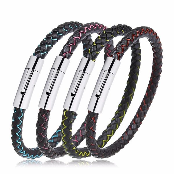 charm bracelets xinyao black red genuine braided leather mens women stainless steel clasps male bracelet bangles female jewelry, Golden;silver
charm bracelets xinyao black red genuine braided leather mens women stainless steel clasps male bracelet bangles female jewelry, Golden;silver