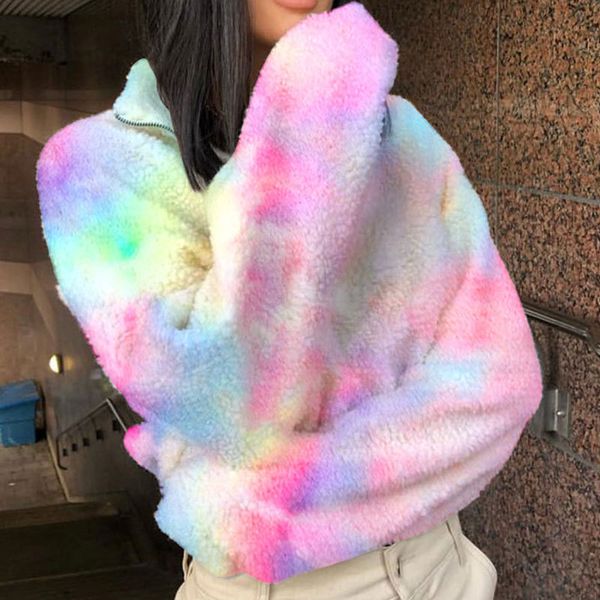 multicolored tie-dye wool fahion girls sweatshirts long sleeves zipper lapel neck loose raiow women t shirts tees autum winter high, White
multicolored tie-dye wool fahion girls sweatshirts long sleeves zipper lapel neck loose raiow women t shirts tees autum winter high, White