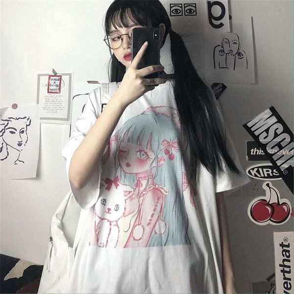 women's t-shirt white cartoon loose t shirt oversized streetwear girls funny tees cool summer pink print o-neck high street females
women's t-shirt white cartoon loose t shirt oversized streetwear girls funny tees cool summer pink print o-neck high street females