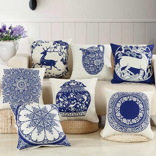 cushion/decorative pillow simple national blue and white porcelain cotton linen pillowcase bedding sofa cushion cover car waist office back
cushion/decorative pillow simple national blue and white porcelain cotton linen pillowcase bedding sofa cushion cover car waist office back