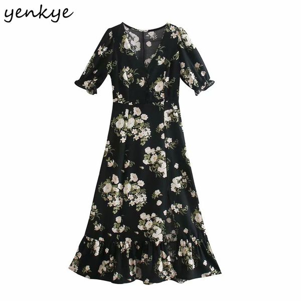 summer dress women short sleeve v neck slits a-line elegant female vintage floral print lady vestido 210430, Black;gray
summer dress women short sleeve v neck slits a-line elegant female vintage floral print lady vestido 210430, Black;gray