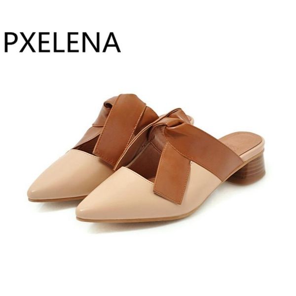 slippers pxelena wome mules shoes square low heel slides fashion pointed toe bowknot color mixed summer 2021 outside date 34-43, Black
slippers pxelena wome mules shoes square low heel slides fashion pointed toe bowknot color mixed summer 2021 outside date 34-43, Black