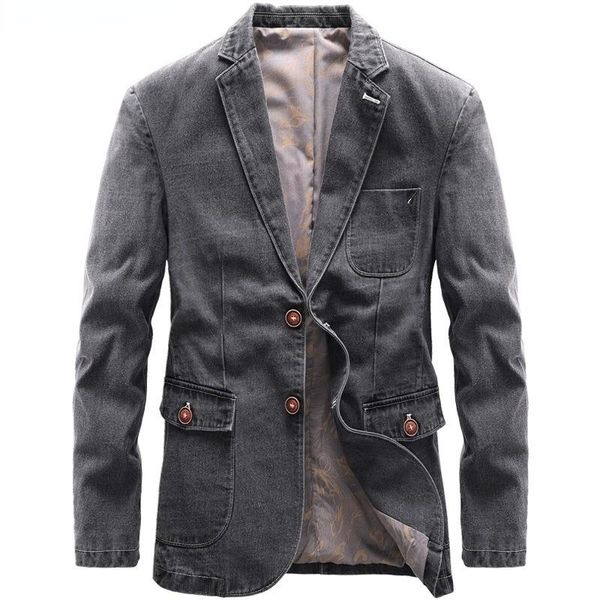 men's suits & blazers spring autumn male outwear slim man cowboy blazer cotton men denim suit jacket single breasted pockets grey casua, White;black
men's suits & blazers spring autumn male outwear slim man cowboy blazer cotton men denim suit jacket single breasted pockets grey casua, White;black