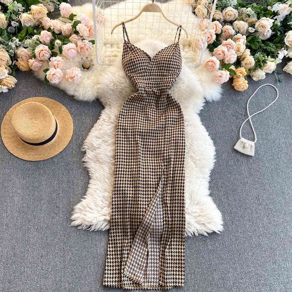 dresses retro plaid houndstooth women v neck sleeveless backless slim es summer off shoulder split strap, Black;gray
dresses retro plaid houndstooth women v neck sleeveless backless slim es summer off shoulder split strap, Black;gray