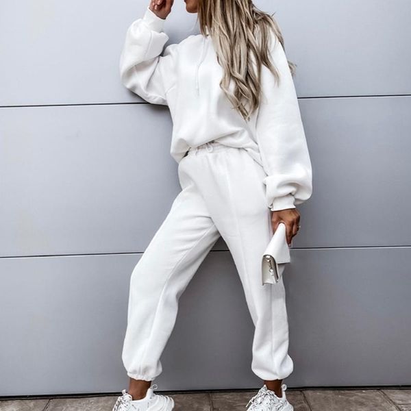 women's two piece pants tracksuits fleece hoodies set 2021 spring autumn lace up sweatshirts sets female casual sports suits, White
women's two piece pants tracksuits fleece hoodies set 2021 spring autumn lace up sweatshirts sets female casual sports suits, White