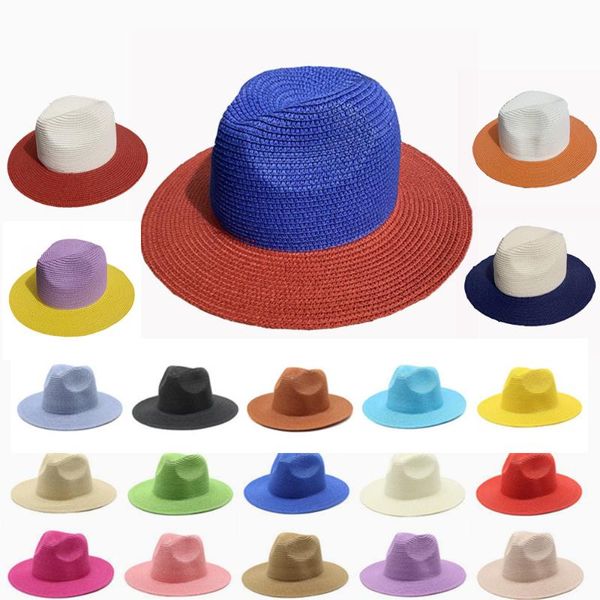 wide brim hats women blue red patchwork straw panama hat summer sun beach for men uv protection cap chapeau femme 2021, Blue;gray
wide brim hats women blue red patchwork straw panama hat summer sun beach for men uv protection cap chapeau femme 2021, Blue;gray