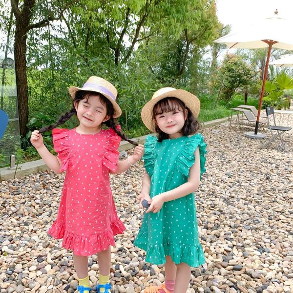 summer arrival korean style girl's sweet dress with flying short sleeve heart pattern princess for cute girls dresses, Red;yellow
summer arrival korean style girl's sweet dress with flying short sleeve heart pattern princess for cute girls dresses, Red;yellow
