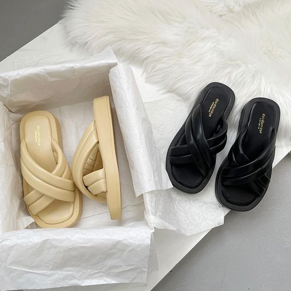 slippers monmoira open toe platform cross-tied chunky women sandals summer beach elegant solid soft sole women's wedge heel flip flops, Black
slippers monmoira open toe platform cross-tied chunky women sandals summer beach elegant solid soft sole women's wedge heel flip flops, Black