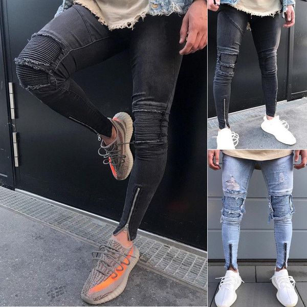 men's pants 2021 est casual ripped jeans autumn daily wear slim fit skinny zipper holes denim, Black
men's pants 2021 est casual ripped jeans autumn daily wear slim fit skinny zipper holes denim, Black