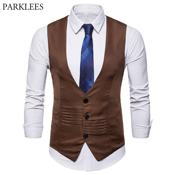 men's vests formal business dress suit vest 2021 brand slim fit singel breasted sleeveless waistcoat men gilet colete masculino, Black;white
men's vests formal business dress suit vest 2021 brand slim fit singel breasted sleeveless waistcoat men gilet colete masculino, Black;white
