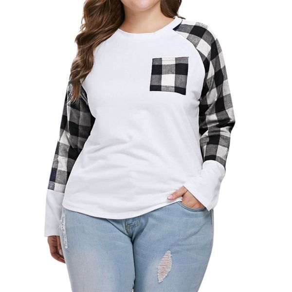 women's blouses & shirts spring autumn loose women casual plus size long sleeve plaid pockets shirt blouse ladies streetwear clothes bl, White
women's blouses & shirts spring autumn loose women casual plus size long sleeve plaid pockets shirt blouse ladies streetwear clothes bl, White