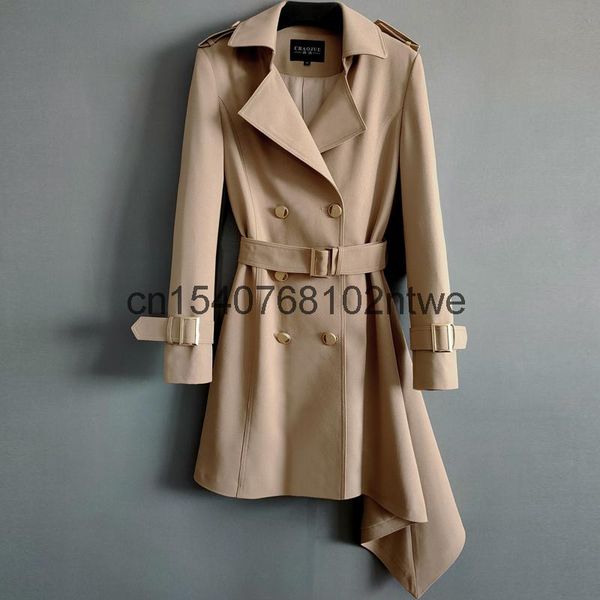 goddess model mid long wind dress women's eye-catching fashion double row slim sleeve solid color coat 2109 in early trench coats, Tan;black
goddess model mid long wind dress women's eye-catching fashion double row slim sleeve solid color coat 2109 in early trench coats, Tan;black