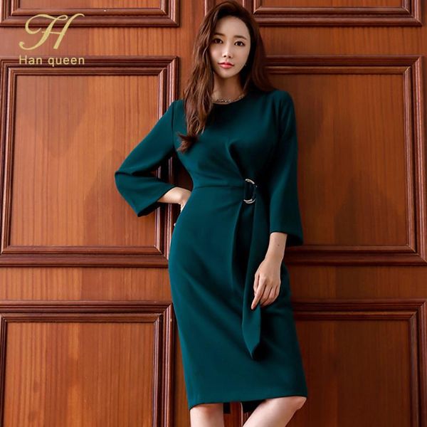 casual dresses h han queen elegant office lady pencil dress women 2021 autumn knee-length sheath bodycon slim o-neck vestido, Black;gray
casual dresses h han queen elegant office lady pencil dress women 2021 autumn knee-length sheath bodycon slim o-neck vestido, Black;gray