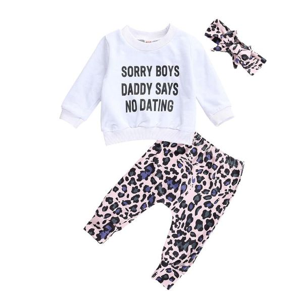 clothing sets baby & children's born toddler girls 3 pcs outfits letter printed shirt + leopard long pant and headband clothes, White
clothing sets baby & children's born toddler girls 3 pcs outfits letter printed shirt + leopard long pant and headband clothes, White