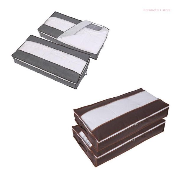 storage bags 2 pcs underbed with handle foldable non-woven clothes zip organizer for duvets cushions blankets
storage bags 2 pcs underbed with handle foldable non-woven clothes zip organizer for duvets cushions blankets