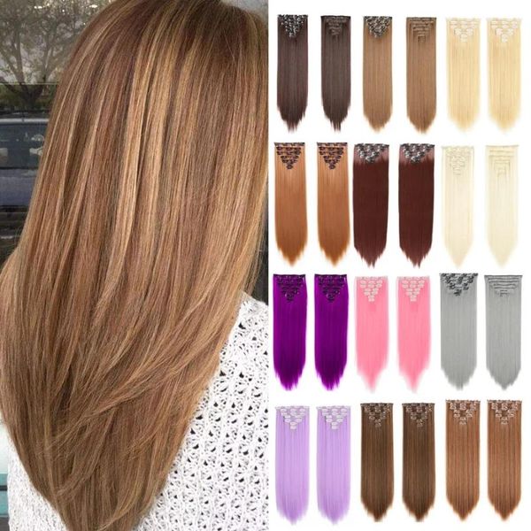 synthetic wigs kong&li 16 clips in hair long straight fake false hairpiece clip, Black
synthetic wigs kong&li 16 clips in hair long straight fake false hairpiece clip, Black