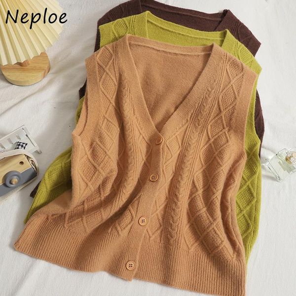 women's vests neploe solid color sleeveless autumn 2021 sweaters women all-match v-neck knitted vest female single breasted knit tank, Black;white 
women's vests neploe solid color sleeveless autumn 2021 sweaters women all-match v-neck knitted vest female single breasted knit tank, Black;white