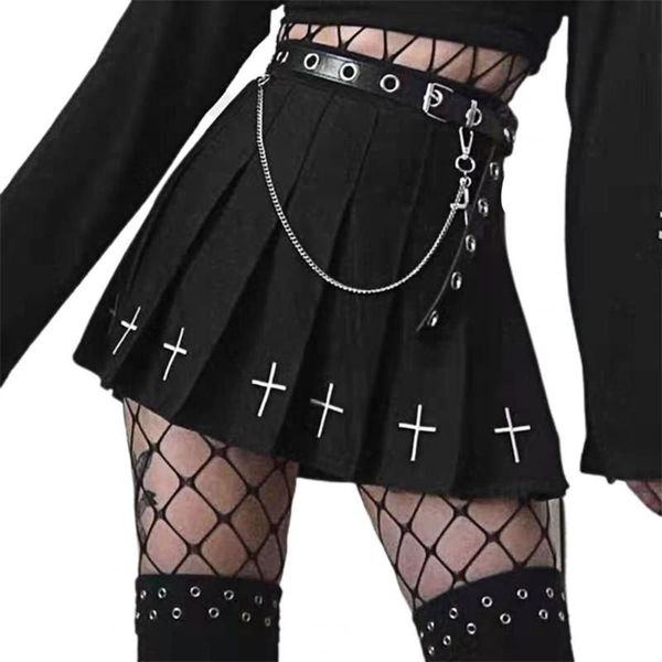 skirts summer women skirt 2021 solid color high waist cross print pleated female mini streetwear punk style a line, Black
skirts summer women skirt 2021 solid color high waist cross print pleated female mini streetwear punk style a line, Black